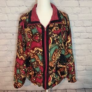 Casual Isle Vintage silk zipper jacket